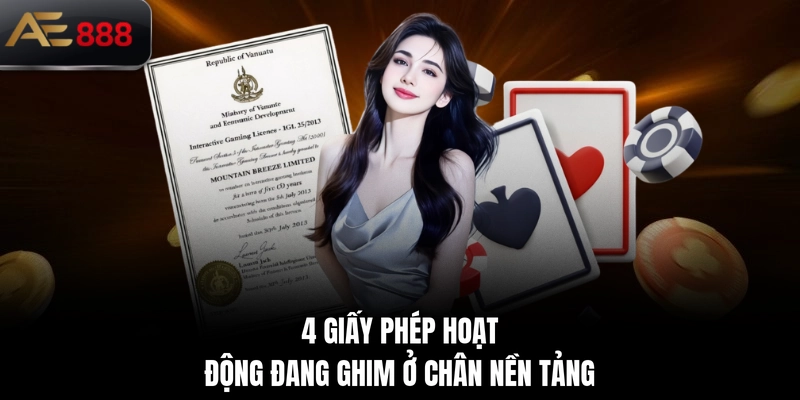 4 giấy phép hoạt động đang ghim ở chân nền tảng